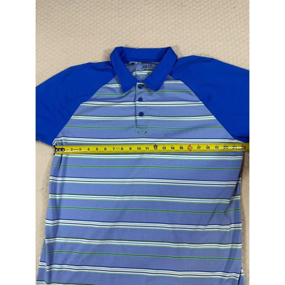 Oakley Polo Shirt Short Sleeve Striped Golf Performance | Mens Size XL